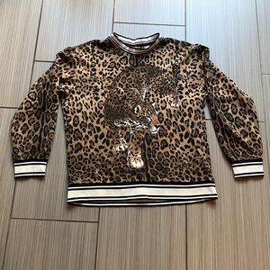 dolce gabbana leopard print top sweatshirt size 38